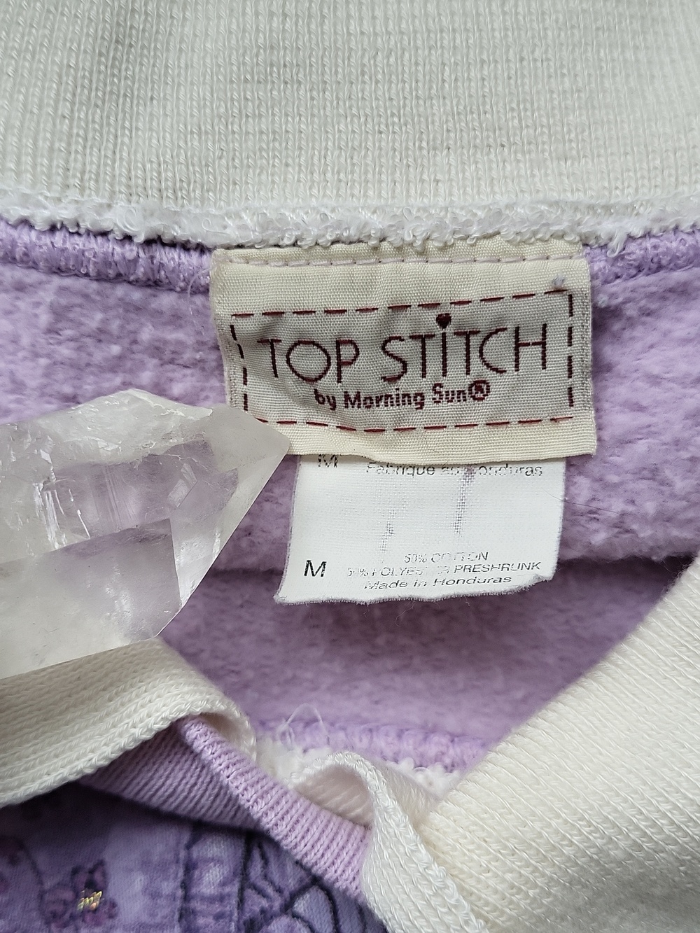 🌸 Vintage Cherry Blossom Collared Sweatshirt - Light Purple - Picture 7 of 11